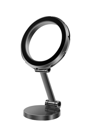 G118 1080 Derece Dönen Katlanır Manyetik Telefon Tutucu Pano Vantuz Araç Montajı Gri