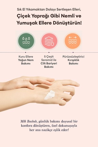 Yaşlanma Karşıtı Yumuşatıcıparfümlü El Kremi Mılk Baobab Blooming Perfume Hand Cream Flora Bouquet