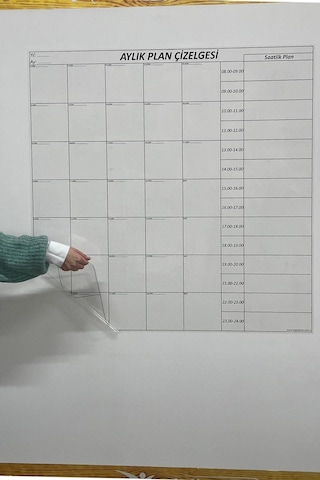 Aylık Planlayıcı Manyetik Duvar Stickerı Takvim Plan Çizelgesi 5 Renkli