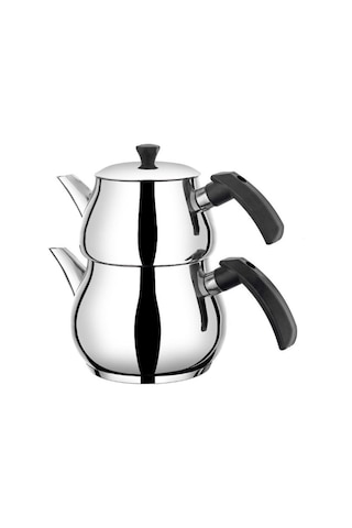 Yunusoğlu Home Antonio Mini Boy Siyah Çaydanlık Takımı Inox