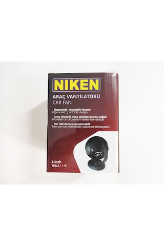 Niken 12V Araç Içi Torpido Üstü Tek Fanlı Oto Vantilatör