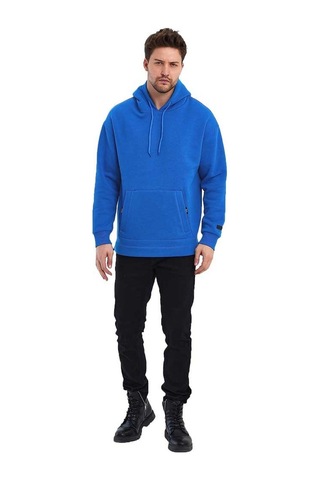 Adams Kapüşonlu Oversize Kanguru Cep Şardonlu 3 İplik Erkek Sweatshirt 001