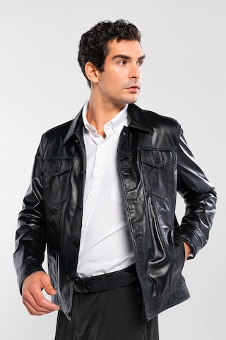 Tamer Tanca Erkek Hakiki Deri Siyah Deri Deri Mont 415 K-899 Y Erk Dr Mont Y25 Sıyah Dr Siyah