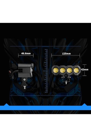 2 Adet Motosiklet 4 Led Lazer Sis Farı Delici Beyaz Sarı Çift Renk Metal Baykuş Led Işık