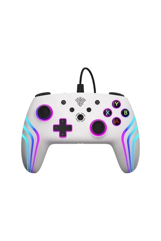 Elmpaly Beyaz Oyun Kumandası Titreşimli Xbox 360 Pc Ps4 Ps3 Switch Uyumlu