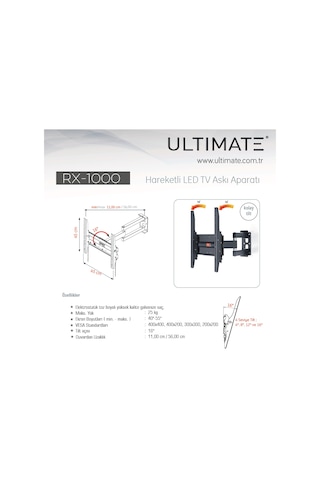 Ultımate Rx 1000 40'' 55'' Hareketli Tv Askı Aparatı