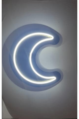 Dgrk Led Ay Figürlü Dekoratif Duvar Aydınlatması Mdf Beyaz
