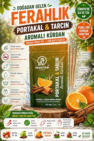 Mucize Portakal-tarçın Aromalı Kürdan Refill Doypak Değişik Meyve Tatlarında Nefes Ferahlığı