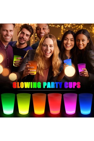 Glow Partisi Bardakları 6 Renk 6 Adet 1.5 Oz "