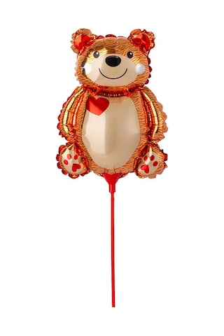 Super Prazdnik Çubuklu Balon Ayıcık 5 Adet 436796718 Kırmızı