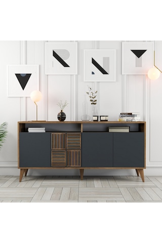 Milan 160cm Konsol - Ceviz / Antrasit