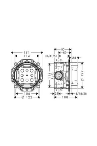 Hansgrohe ibox Universal iç Set Dn15 Dn20 01800180. Yeşil