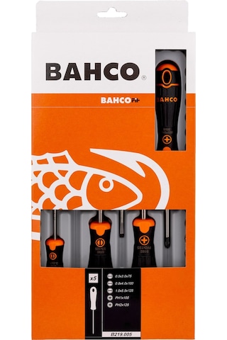 Bahco Düz ve Yıldız Uçlu Tornavida Seti 5 Parça
