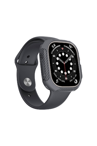 Watch Ultra 49mm Silikon Tpu Kasa Koruyucu Mkst Watch Gard 31 - Gri