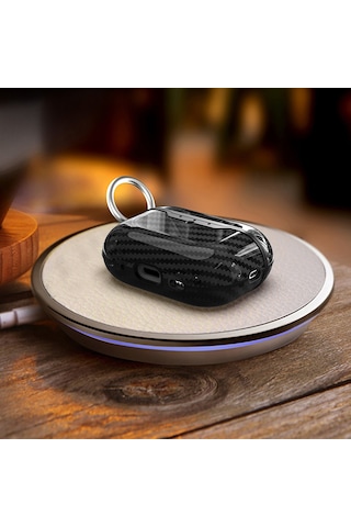 Apple Uyumlu AirPods Pro 3 Kılıf Silikon Karbon Silikon 05 Turuncu