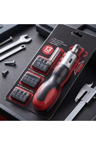 Delux Serisi Tamirat Gereci Ev Tamiratı Teknik Set Cırcırlı Tornavida Bits Seti - 13 Parça