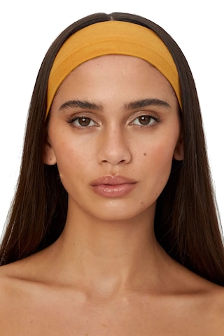 Saç Bandı Pamuk Kadın Bandana Spor Kafa Bandı Headband K.sarı Koyu Sarı