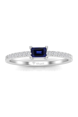 0,35 Karat Pırlantalı Safir Yüzük