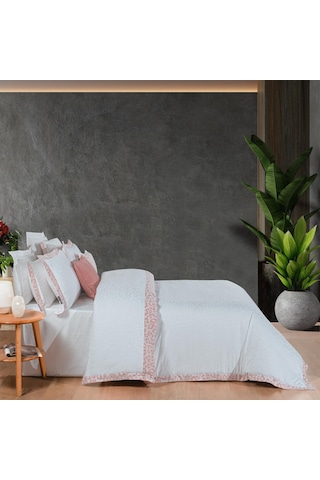 Sarev Lopez Çift Kişilik %100 Pamuk Saten "300 Tc" Nevresim Takımı Somon SOMON