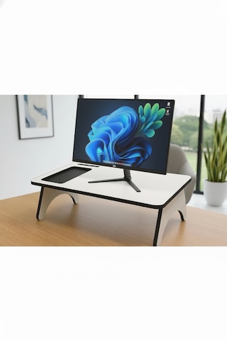 Mdf Monitör Yükseltici Stand Ergonomik Masaüstü Düzenleyici, Laptop & Bilgisayar Monitör Sehpası