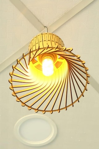 Dekoratif Avize Çocuk Odası İçin Ahşap Avize 20 Cm Çapında Doğal Avize Ahşap
