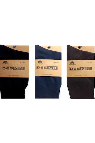 Design Naturel Erkek Çorap 3 Adet Karışık Çok Renkli