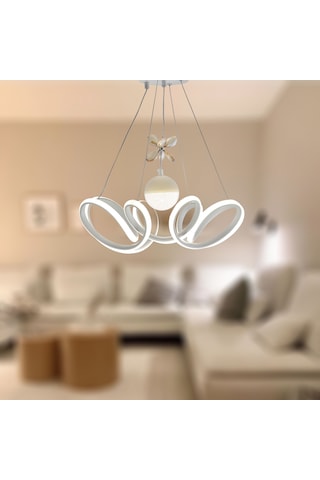 Tt330-1tpl-by Tt Ayd Zambak Mat Beyaz Tek Toplu 3 Renk Led Avize Beyaz