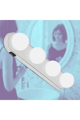 Büro Ev Ofis Dekoru İçin 4led Pilli Parlak Vantuzlu Banyo Stüdyo Makyaj Aynası Işığı Diğer