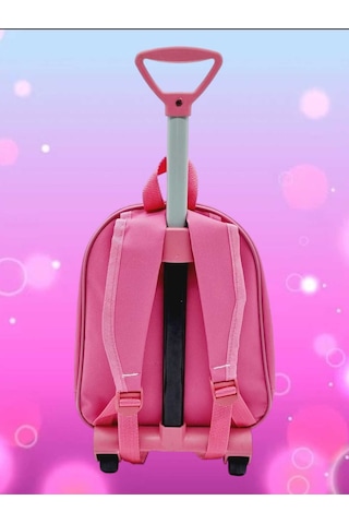 Tezzgelsin Kız Çocuk Minnie Mouse 5d Baskılı Çekçekli Tekerli Anaokulu Kreş Okul Çantası Ve Sırt Çantası Pembe