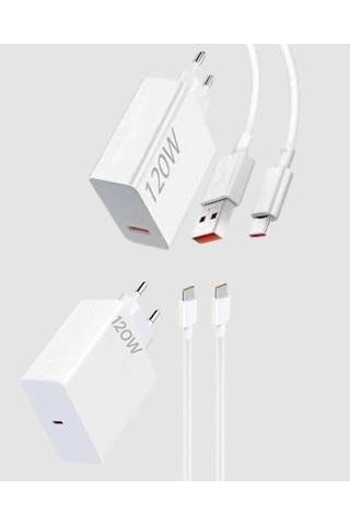 Buğz 120w Süper Hızlı Şarj Adaptörü Type-c Kablo Dahil, Yüksek Voltaj Korumalı