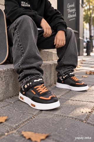 Mini Bonito Unisex Çocuk Sneaker Işıklı Tabanlı Günlük Spor Ayakkabı 26-30 Numara Arası Işıklı Füme