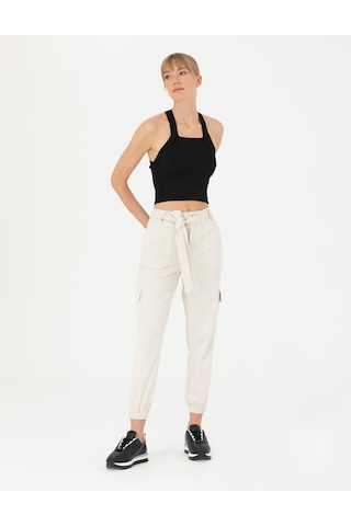 Pierre Cardin Kadın Krem Kanvas / Chino Pantolon 50263722-vr071 Krem