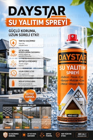 Şeffaf Su Geçirmez Sprey 400 Ml Metal, Ahşap, Beton Uyumlu Su İzolasyon Spreyi