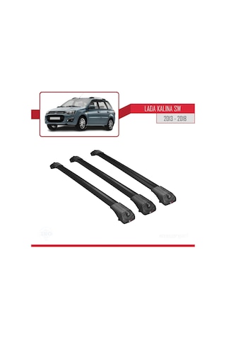 Lada Kalina Sw 2013-2018 Arası İle Uyumlu Ace-1 Ara Atkı Tavan Barı Siyah 3 Adet Bar