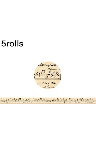 Dergi Scrapbooking Günlüğü Planlamacıları İçin 5rolls Retro Washi Bant, Renk: Yazılı Notlar, Size:written Notes Diğer