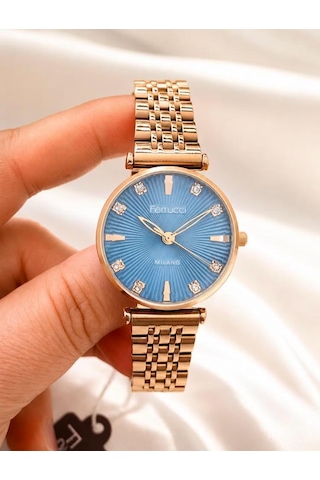 Ferrucci Milano Fc78781 Çelik Kordon&kasa Kesme Camlı Zirkon Taşlı Kadran Kadın Kol Saati Rose Gold