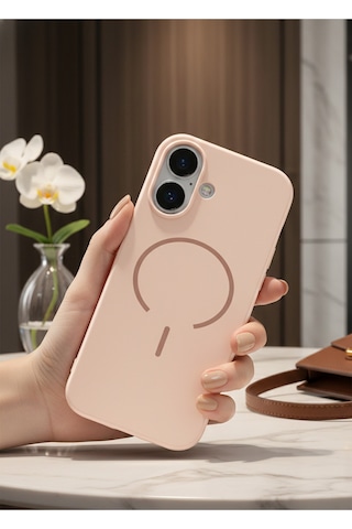 Apple Apple iPhone 17 İçin Uyumlu M-safe Özellikli Soft Renkli Elde Kaymaz Silikon Kılıf