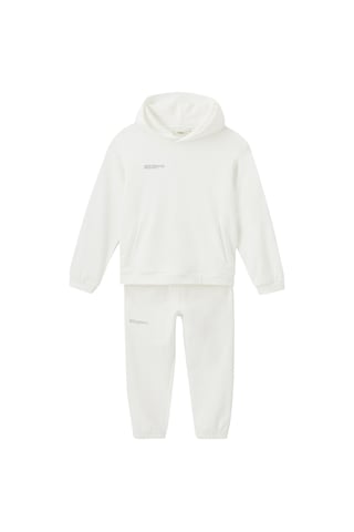 Pangaia Organik Pamuklu Kapüşonlu Sweatshirt - Off White Acı Kahverengi