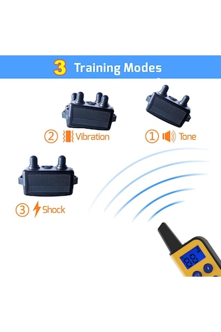 Geeroyoo Otomatik Ses Kontrollü Köpek Eğitim Kolyesi, Uzun Pil Ömrü Ve Şarj Edilebilir, Su Geçirmez, 1800ft Menzil, Siyah