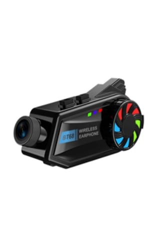Junglee BT68 Kask Kulaklık Ses Kontrolü 1080p Video Kayıt Kameralı Intercom Motosiklet Bluetooth