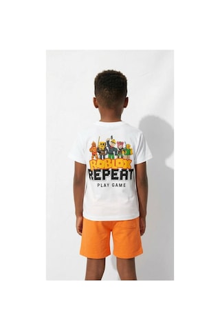 Poala Kids Roblox Şort Takım Turuncu