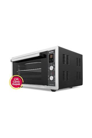 Simfer 4559 İnox 45 LT Turbo Fan Mini / Midi Fırın - 6 Fonksiyon, Dijital Ekran, Pop-Up Düğme,Yoğurt Yapma