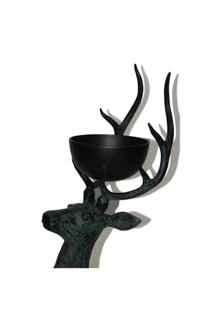 Özel Üretim Dekoratif Geyik Figürlü Sunumluk Salon Aksesuar Metal Geyikli Kase 97 Cm Ksk321