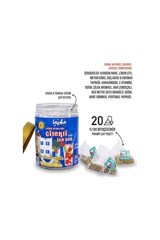 2'li Set Avantajlı Soğuk Demleme Naneli Çilek Aromalı Çay Seti- 2 20'li