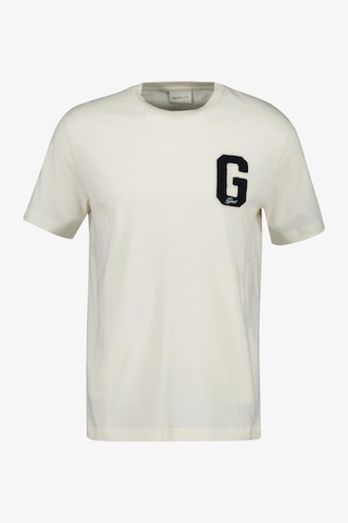 Gant Erkek Regular Fit Bisiklet Yaka Logolu T-shirt - Krem Cream