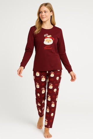 Mutlu City Kadın Yumuşak Doku Termal Pijama Takımı 42050 Vişne Çürüğü