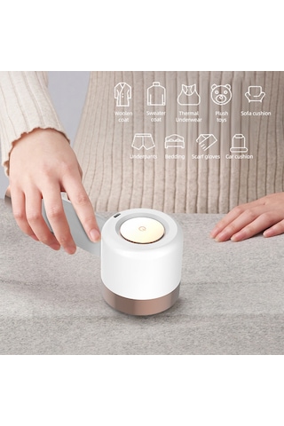 Kosona Usb Şarjlı Evcil İki Fonksiyonlu Tüy Kesici Ve Yapışkan Tüy Temizleyici - Beyaz Diğer