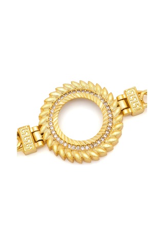 Altın Kaplama İmitasyon Zirkon Taşlı Arpa Modeli Çeyrek Çerçeve Bileklik Blk-1162 Altın