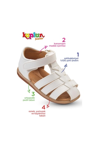 Kaptan Junior Kız Bebek Çocuk Ortopedik Ayakkabı Imlk 305 Beyaz