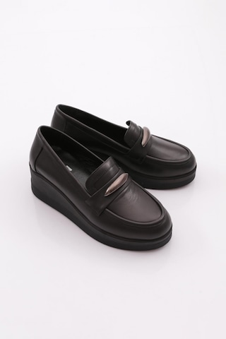 Dgn 618 Kadın Loafer Ayakkabı Siyah Napa